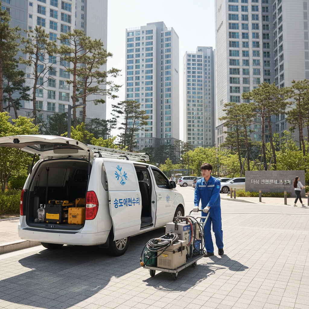 송도동 에어컨 설치 전문 기술자 서비스 소개
