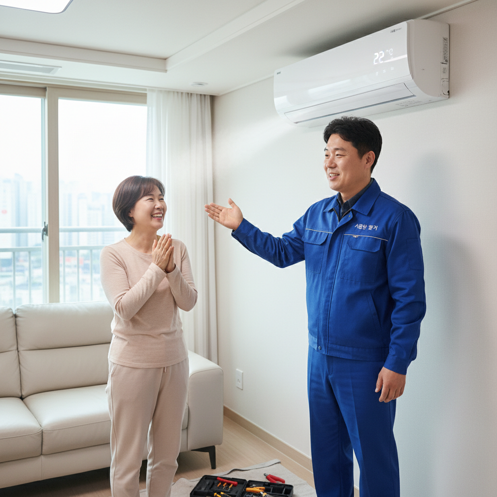 신촌동(서대문) 에어컨 설치 작업 완료