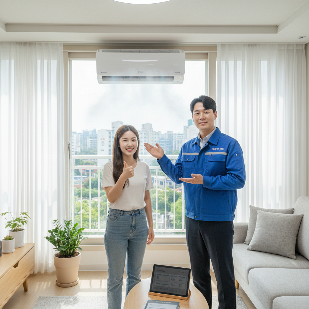 성정동 에어컨 가스충전 작업 완료