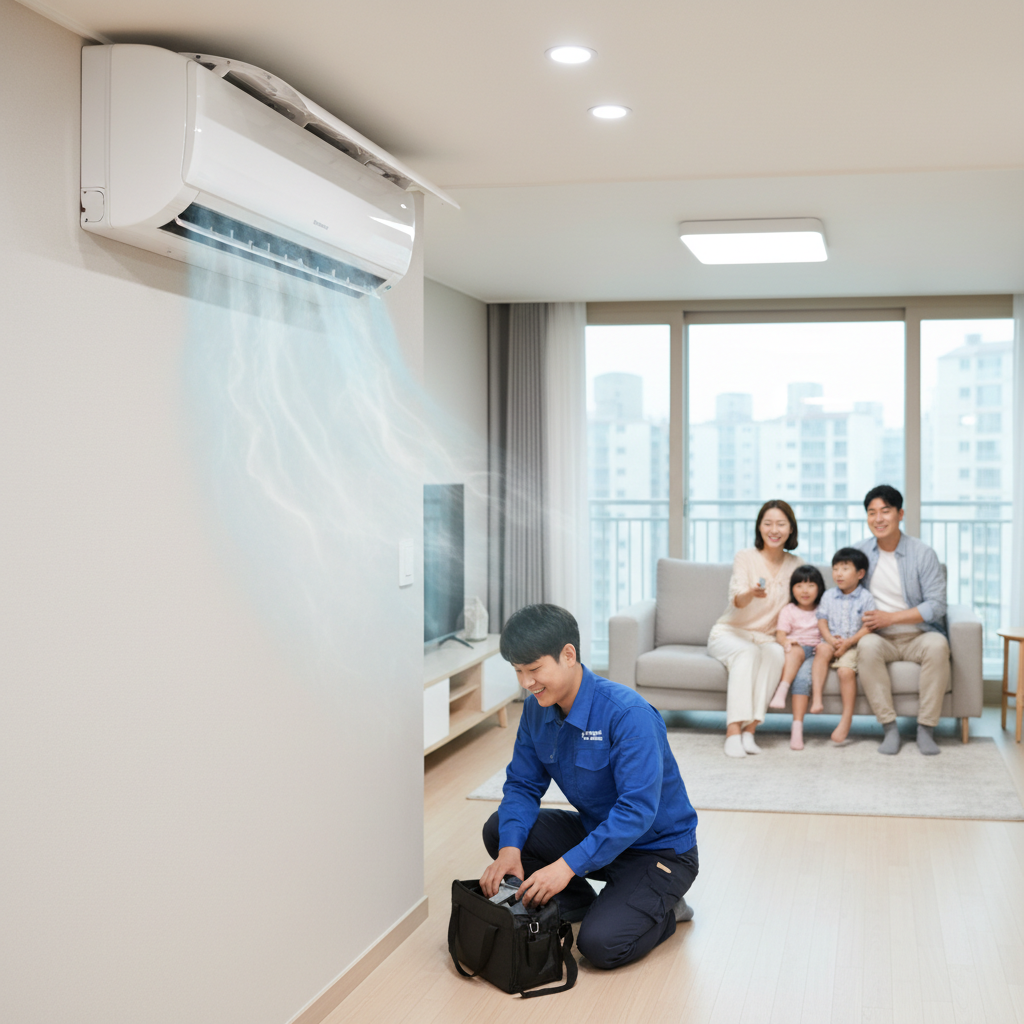 홍동면 에어컨 가스충전 작업 완료