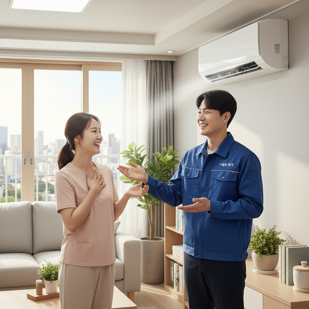 홍성읍 에어컨 가스충전 작업 완료