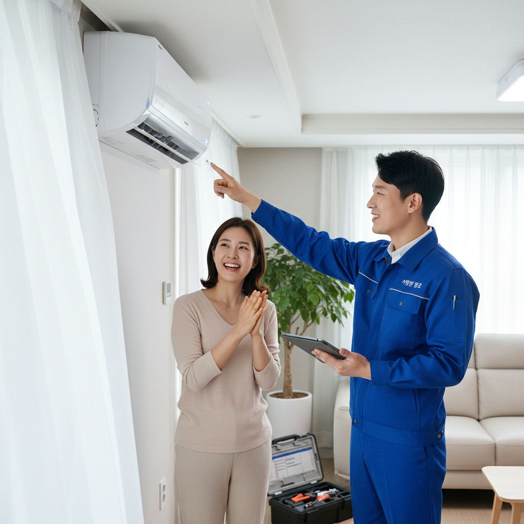 병천면(동남구) 에어컨 가스충전 작업 완료
