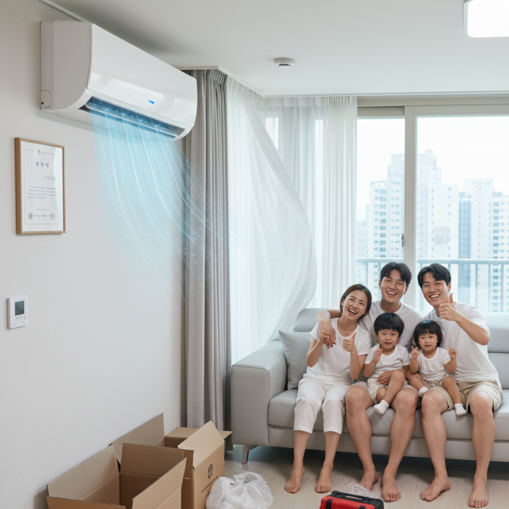 금천구 가산동 에어컨 청소 작업 완료