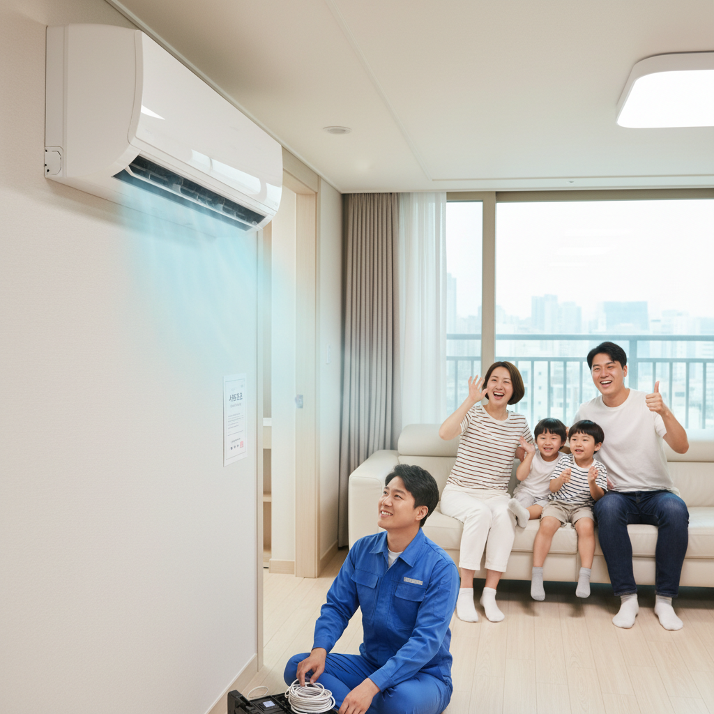 오류동 에어컨 가스충전 작업 완료