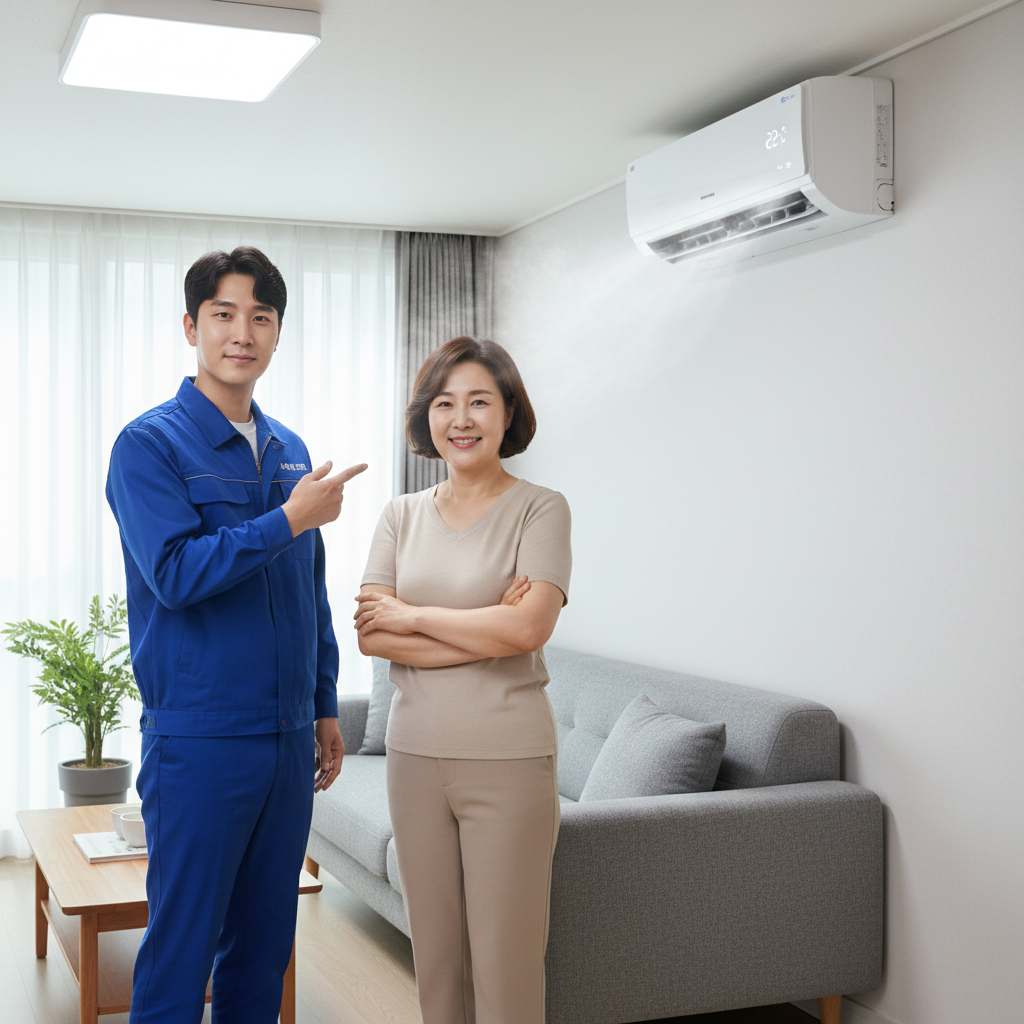 인천 계산동 에어컨 가스충전 작업 완료